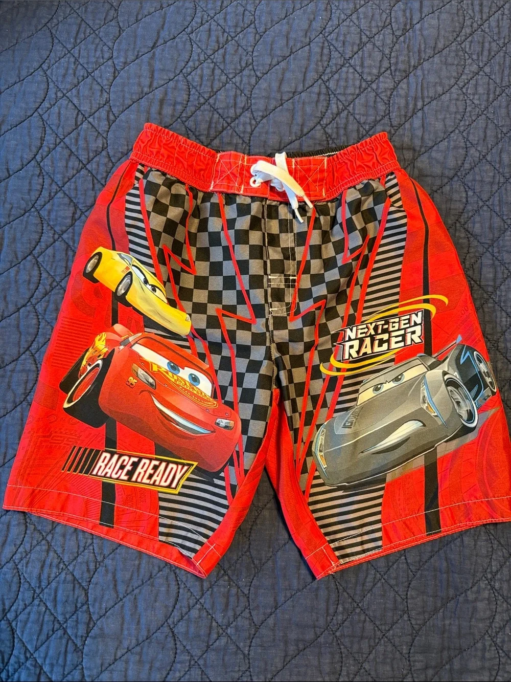 Boys Red Disney Cars Swim Trunks